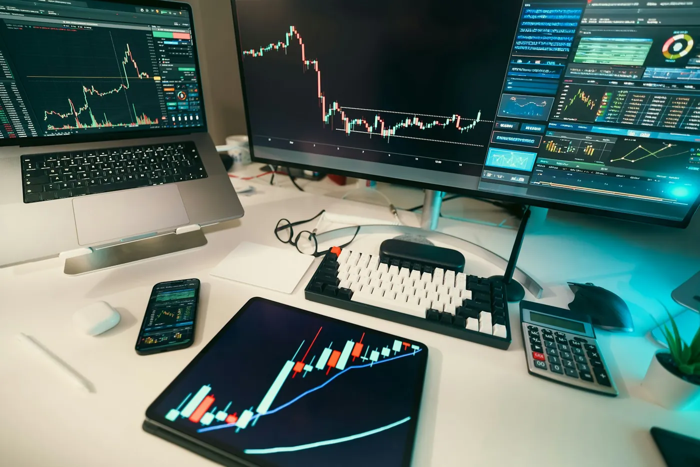 Charts displayed across multiple screens