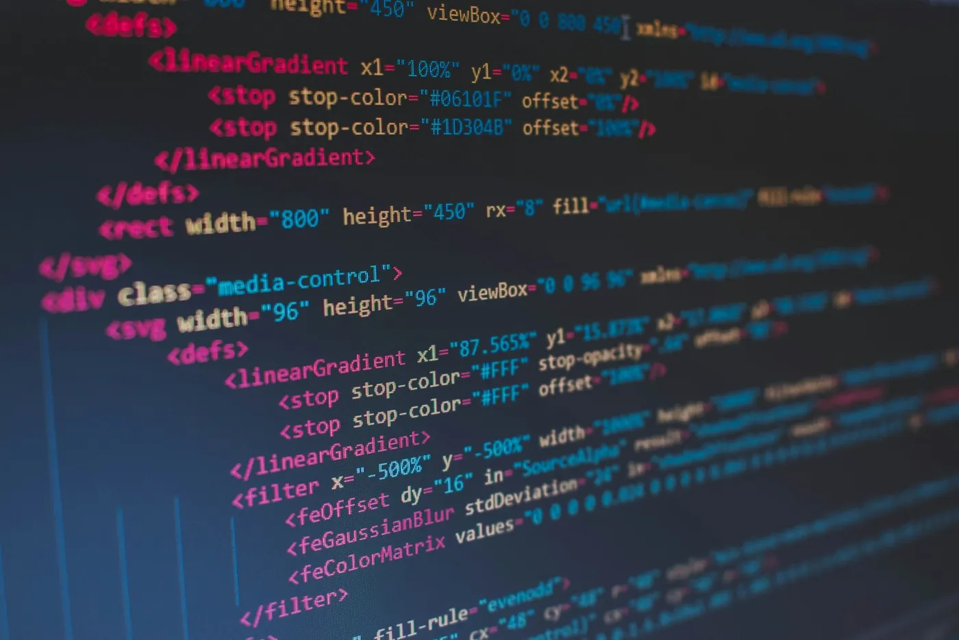Lines of code on a screen